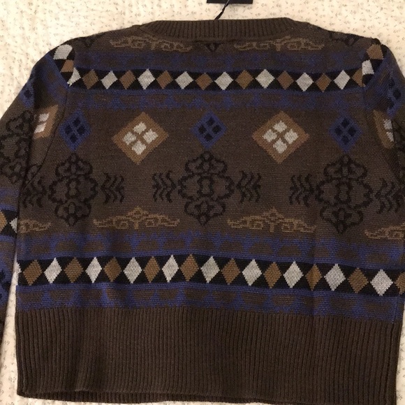 NWT Dolls Kill size Medium Sweater cropped fit Current Mood dark green grey - Picture 5 of 7